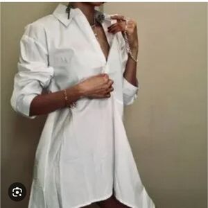 Cupio asymmetrical hem tunic/ shirt dress White. Sz Medium